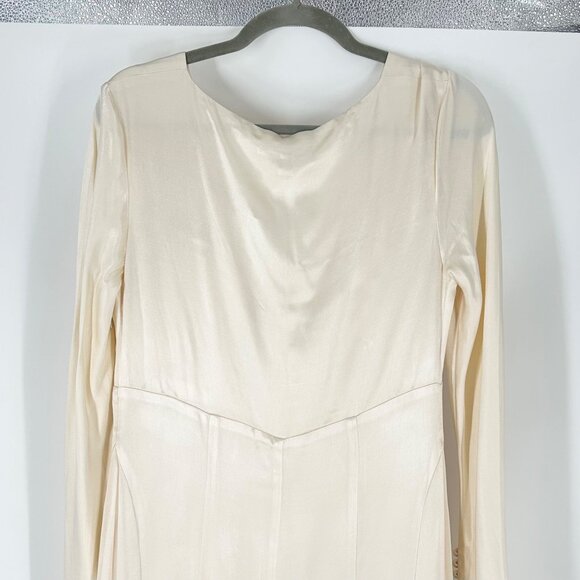NWT Shona Joy La Lune Plunged Panelled Maxi Dress in Cream - Picture 6 of 13